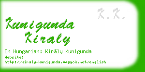 kunigunda kiraly business card