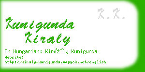 kunigunda kiraly business card